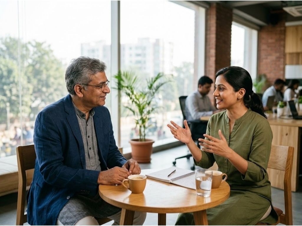 Career mentor and professional in a one-on-one career strategy session