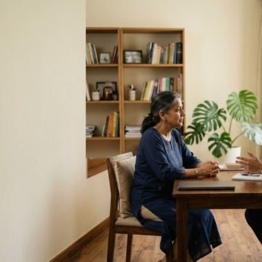 Career counsellor guiding a young man in a one-on-one career counselling session
